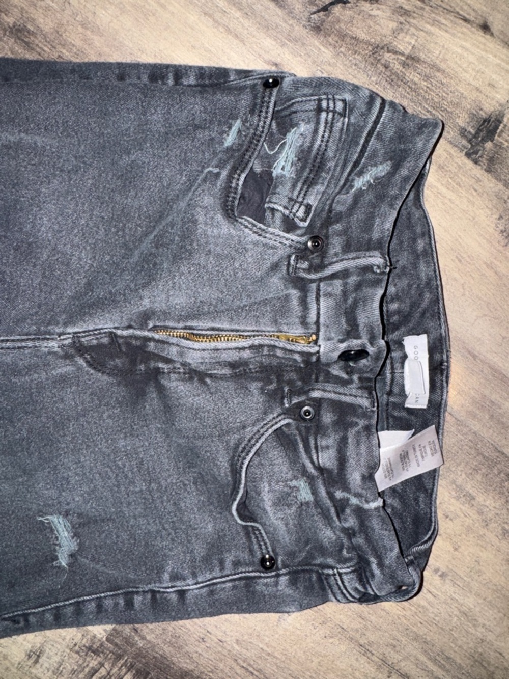Good American Black Distressed Skinny Jeans High Rise Sz 2/26 Khloe K - Picture 10 of 12